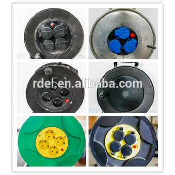 Germany schuko type colorful wire reel IP20 cable reel drum garden cable reel 16A 250V~ 50m GS CE approved